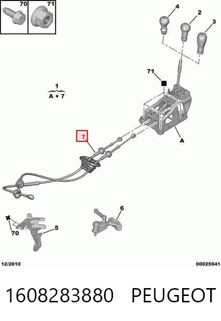 Linka dźwigni zmiany biegów podwójna 1608283880 Peugeot/Citroen