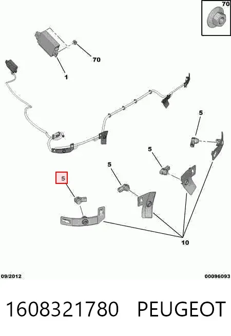 Czujnik parkowania przedni 1608321780 Peugeot/Citroen
