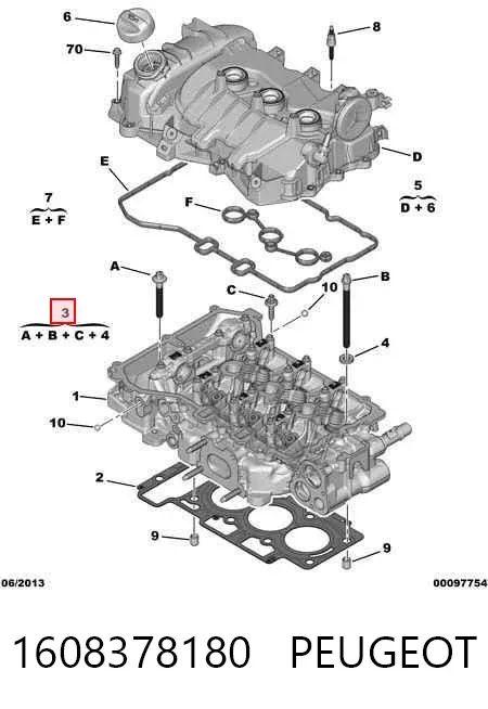 Śruba głowicy cylindrów 1608378180 Peugeot/Citroen