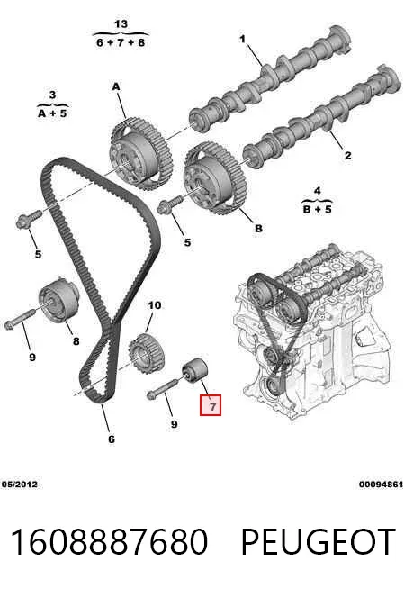Rolka prowadząca kierunkowa paska rozrządu 1608887680 Peugeot/Citroen