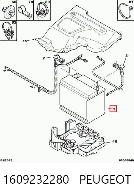 Bateria (akumulator) 1609232280 Peugeot/Citroen