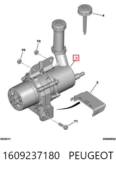Pompa wspomagania hydraulicznego kierownicy 1609237180 Peugeot/Citroen