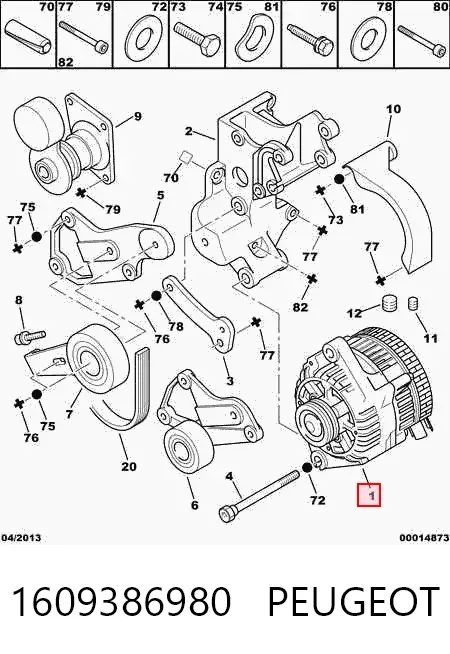 Alternator 1609386980 Peugeot/Citroen