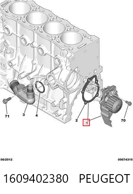 Pompa chłodząca wodna 1609402380 Peugeot/Citroen