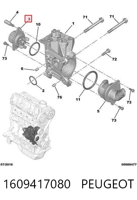 Pompa chłodząca wodna 1609417080 Peugeot/Citroen
