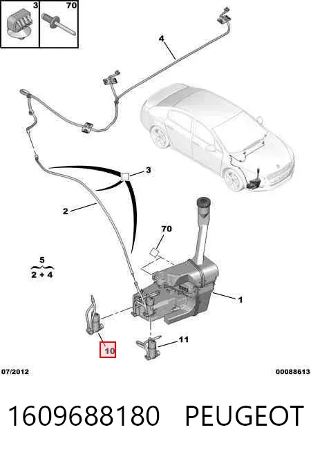 Pompka spryskiwacza szyby przedniej 1609688180 Peugeot/Citroen
