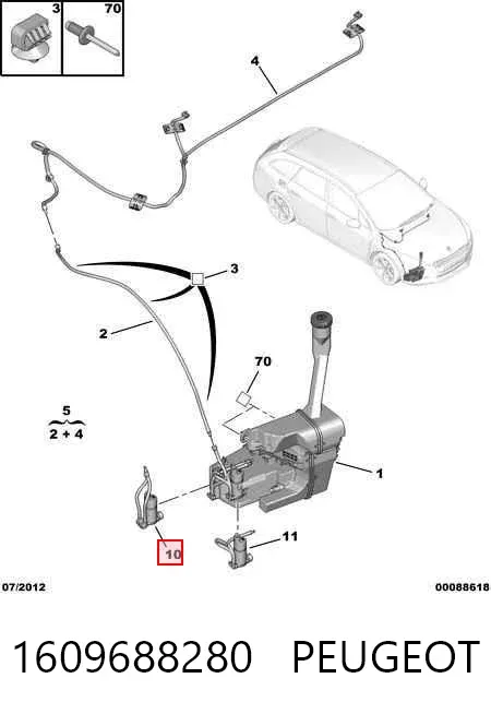 Pompka spryskiwacza szyby przedniej 1609688280 Peugeot/Citroen