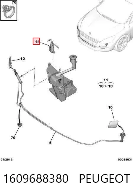 Pompka spryskiwacza szyby przedniej 1609688380 Peugeot/Citroen
