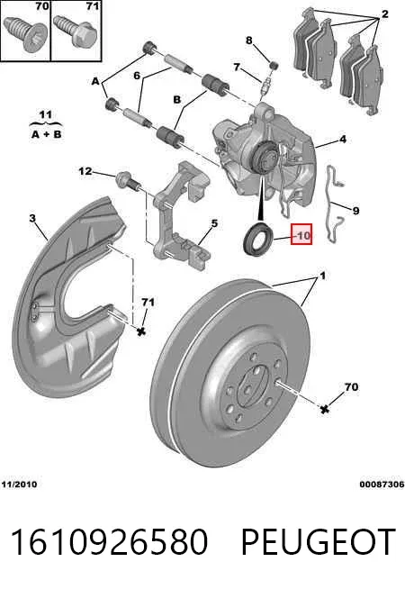 Zestaw naprawczy zacisku hamulcowego przedniego 1610926580 Peugeot/Citroen