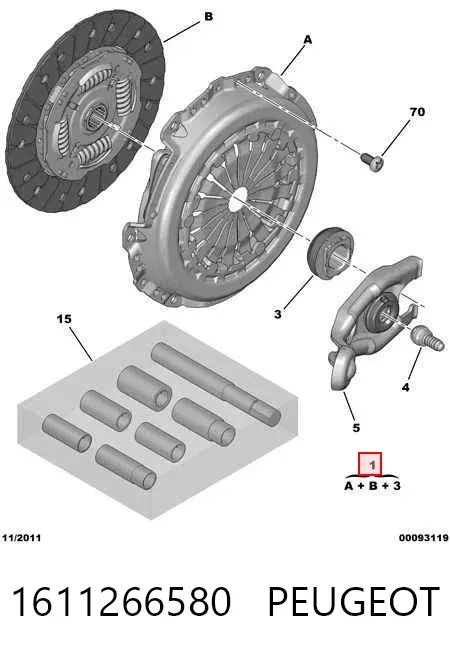 Zestaw sprzęgła (3 części) 1611266580 Peugeot/Citroen