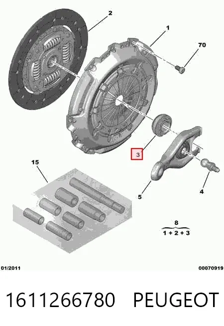 Łożysko wyciskowe sprzęgła 1611266780 Peugeot/Citroen