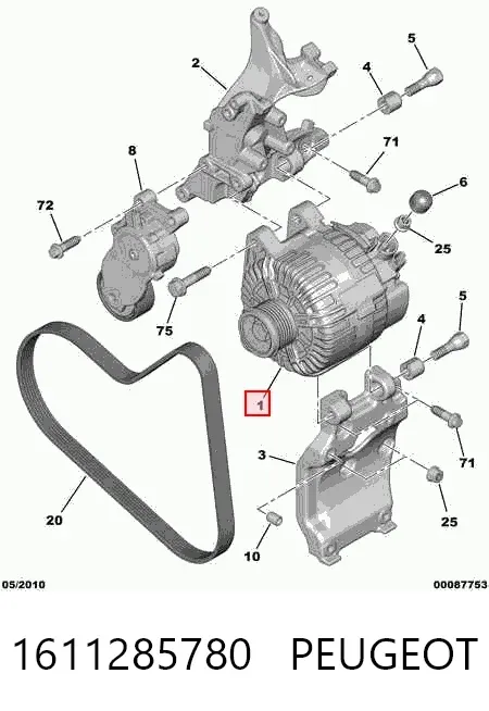 Alternator 1611285780 Peugeot/Citroen