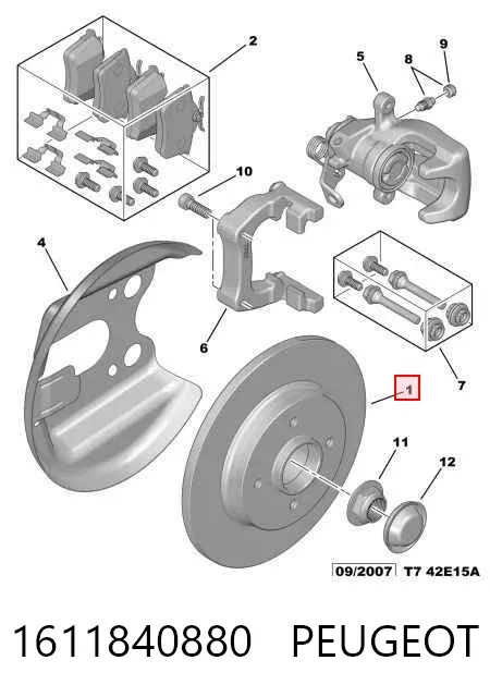 Tarcza hamulcowa tylna 1611840880 Peugeot/Citroen