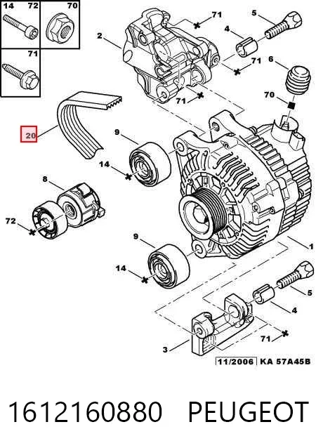 Pas napędowy mechanizmów 1612160880 Peugeot/Citroen