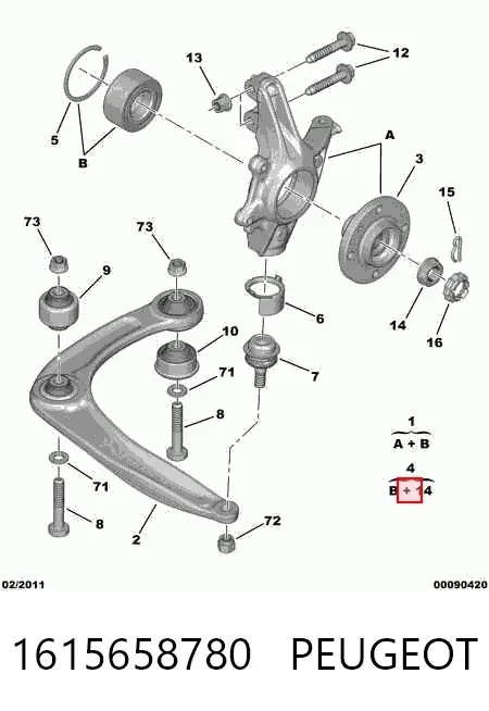 Łożysko piasty przedniej 1615658780 Peugeot/Citroen