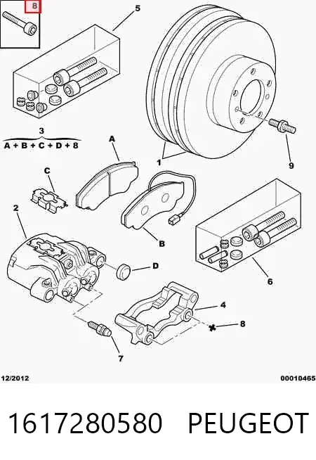 Klocki hamulcowe przednie tarczowe 1617280580 Peugeot/Citroen