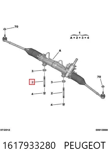 Listwa kierownicza (maglownica) 1617933280 Peugeot/Citroen