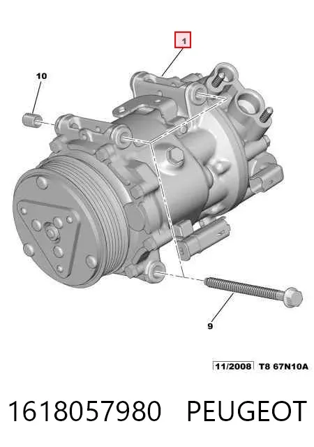 Sprężarka klimatyzacji 1618057980 Peugeot/Citroen
