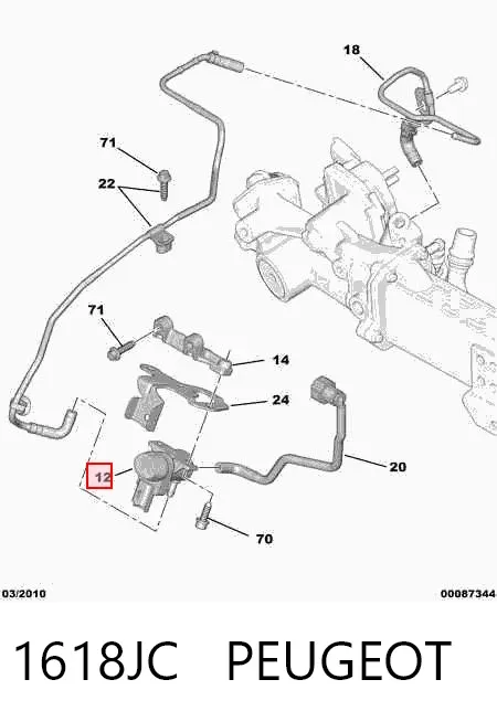 Przetwornik ciśnienia (solenoid) doładowania 1618JC Peugeot/Citroen