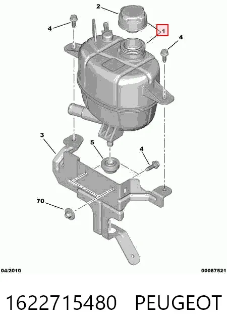 Zbiorniczek wyrównawczy układu chłodzenia 1622715480 Peugeot/Citroen