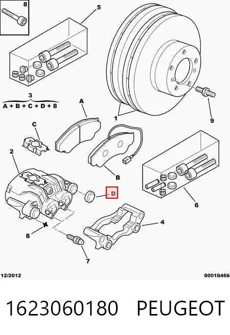 Klocki hamulcowe przednie tarczowe 1623060180 Peugeot/Citroen