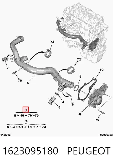 Pompa chłodząca wodna 1623095180 Peugeot/Citroen
