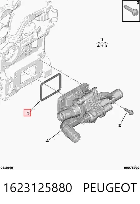 Uszczelka obudowy termostatu 1623125880 Peugeot/Citroen