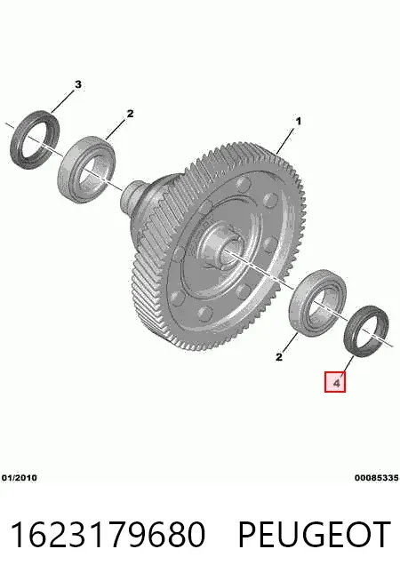 Uszczelniacz półosi prawej mostu przedniego 1623179680 Peugeot/Citroen