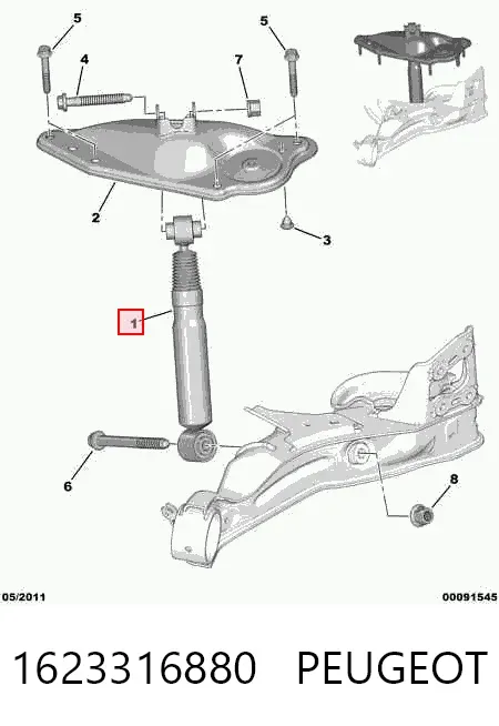 Amortyzator tylny 1623316880 Peugeot/Citroen