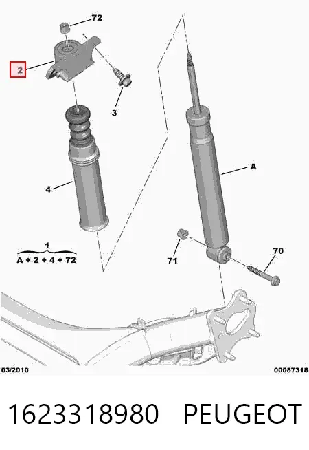 Amortyzator tylny 1623318980 Peugeot/Citroen