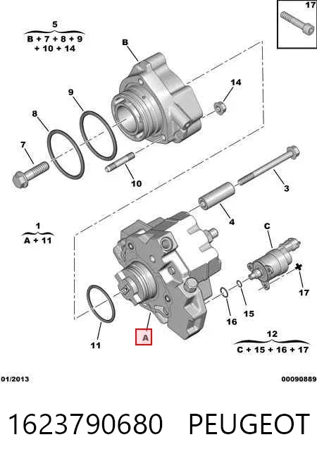 Pompa wtryskowa wysokiego ciśnienia 1623790680 Peugeot/Citroen