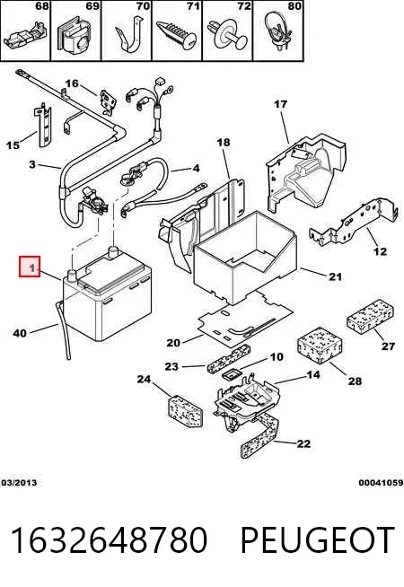 Bateria (akumulator) 1632648780 Peugeot/Citroen