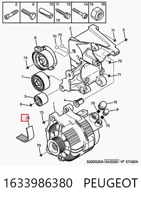 Pas napędowy mechanizmów 1633986380 Peugeot/Citroen