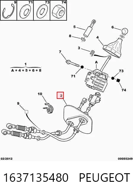Linka dźwigni zmiany biegów podwójna 1637135480 Peugeot/Citroen