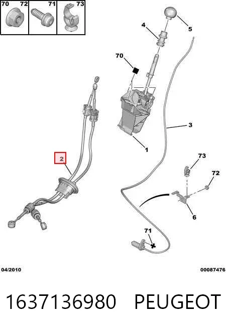Linka dźwigni zmiany biegów podwójna 1637136980 Peugeot/Citroen