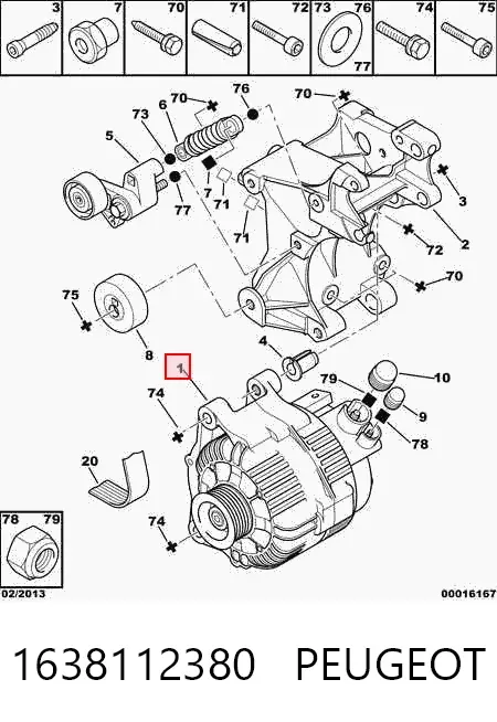 Alternator 1638112380 Peugeot/Citroen