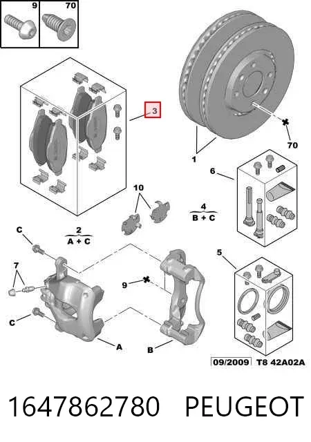 Klocki hamulcowe przednie tarczowe 1647862780 Peugeot/Citroen