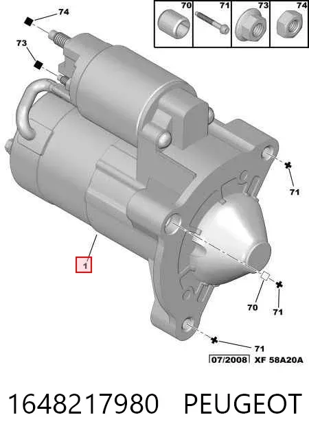 Rozrusznik 1648217980 Peugeot/Citroen
