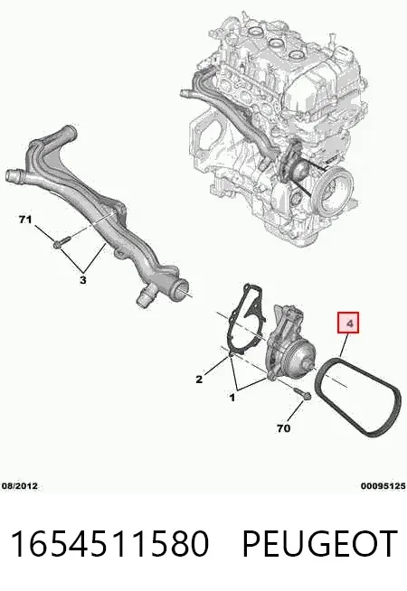 Pas napędowy mechanizmów 1654511580 Peugeot/Citroen