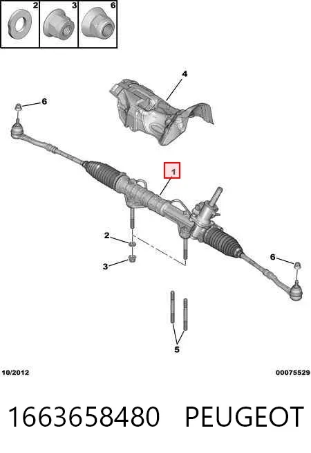 Listwa kierownicza (maglownica) 1663658480 Peugeot/Citroen