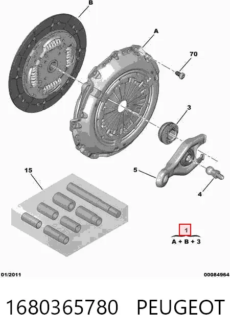 Zestaw sprzęgła (3 części) 1680365780 Peugeot/Citroen