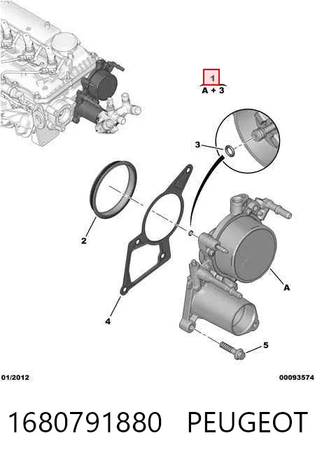 Pompa podciśnienia 1680791880 Peugeot/Citroen