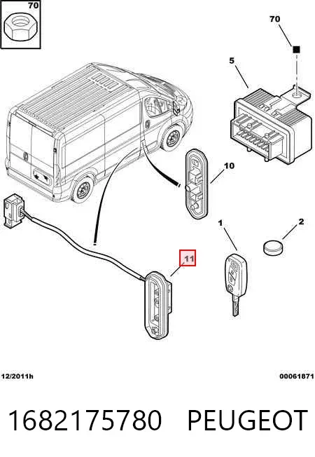Czujnik zamykania drzwi (wyłącznik krańcowy) 1682175780 Peugeot/Citroen