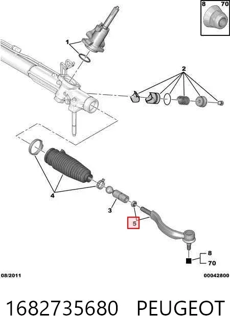 Końcówka drążka kierowniczego zewnętrzna 1682735680 Peugeot/Citroen