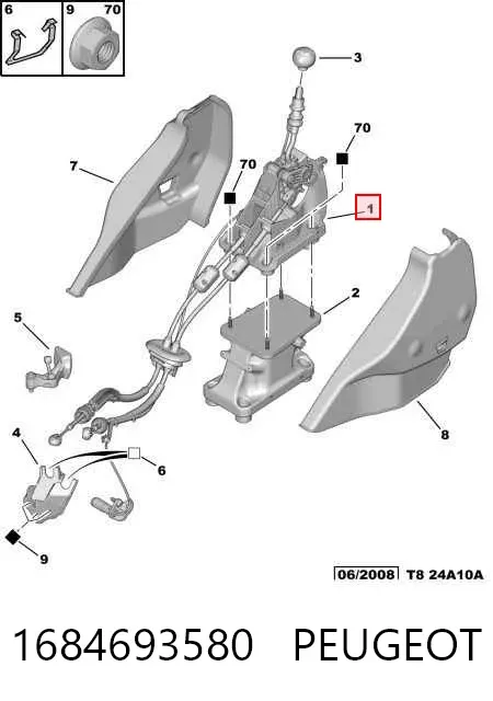 Linka dźwigni zmiany biegów podwójna 1684693580 Peugeot/Citroen