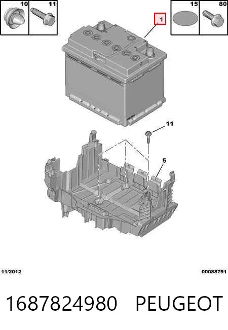 Bateria (akumulator) 1687824980 Peugeot/Citroen