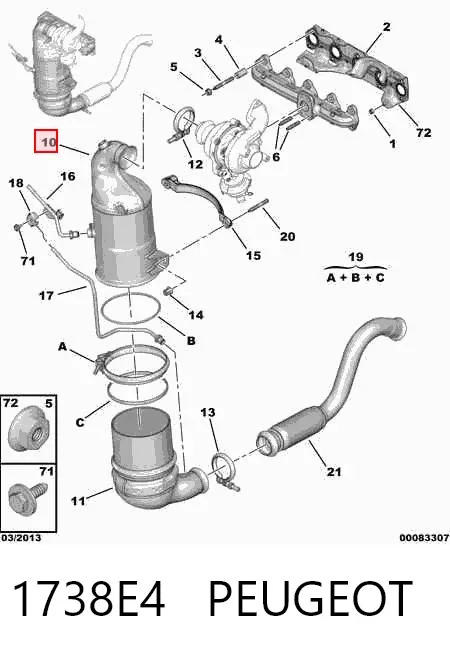 Konwerter-katalizator 1738E4 Peugeot/Citroen