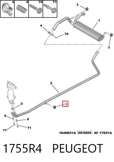 Poduszka mocowania tłumika 1755R4 Peugeot/Citroen