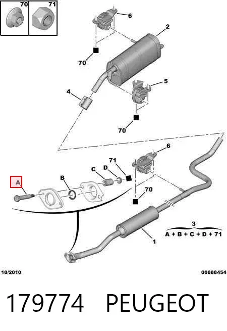 Uszczelka rury odbiornika tłumika 179774 Peugeot/Citroen