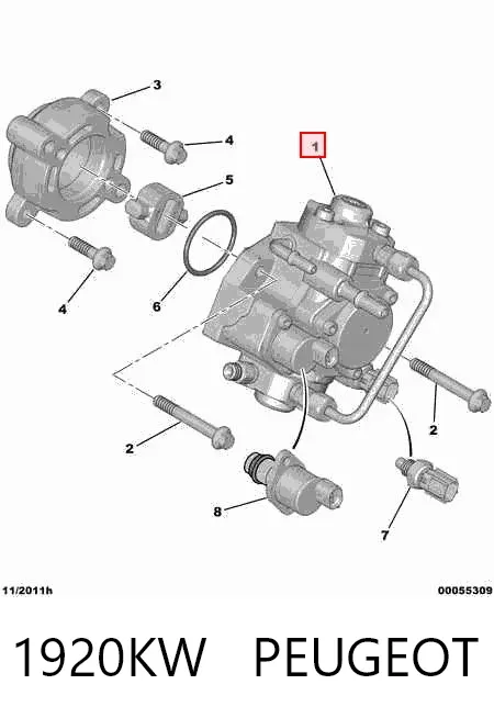 Pompa wtryskowa wysokiego ciśnienia 1920KW Peugeot/Citroen